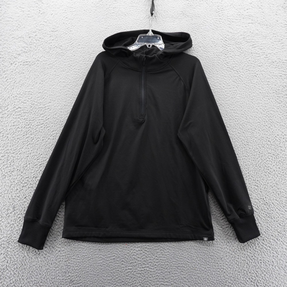 Gaiam Mens Serenity Flow Quarter Zip Hoodie Black‎ Slim Fit Large NEW
